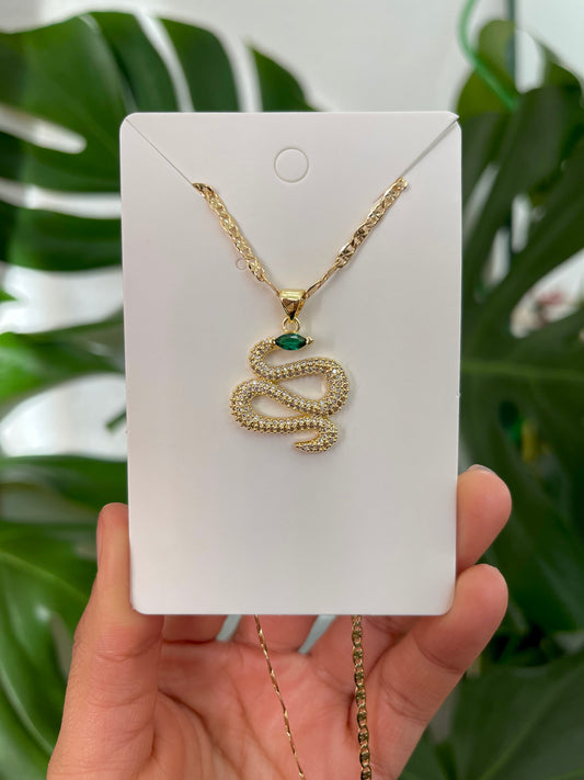 Emerald Snake Necklace