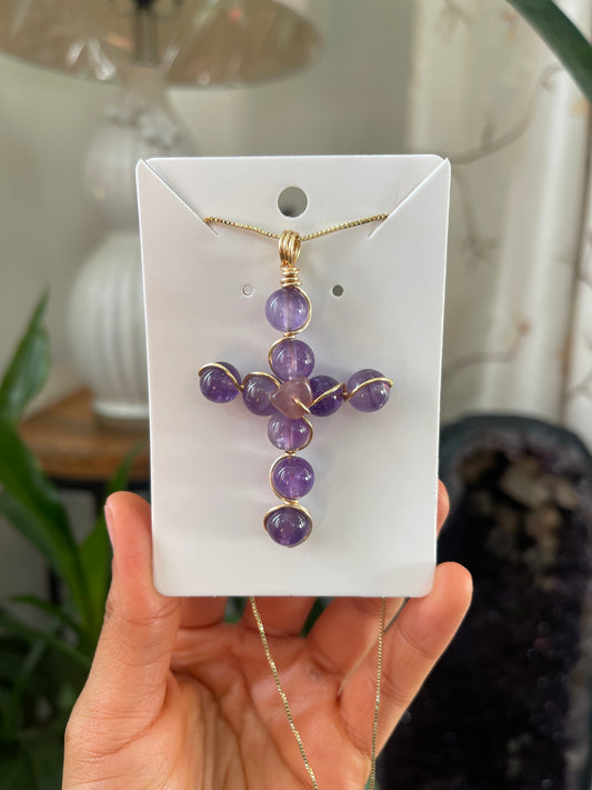 Amethyst Cross Necklace