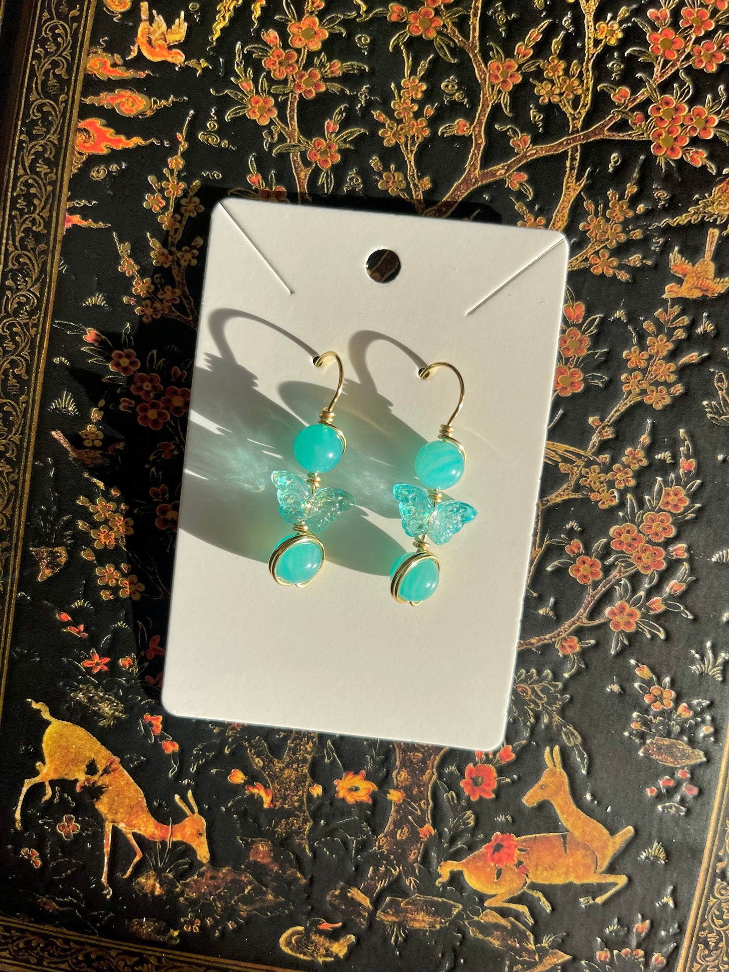 Amazonite Butterfly Earrings