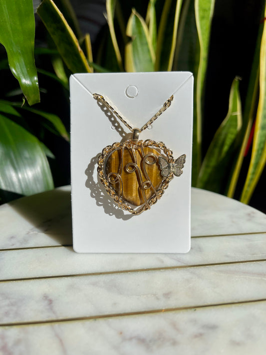 Tiger’s Eye Heart Necklace