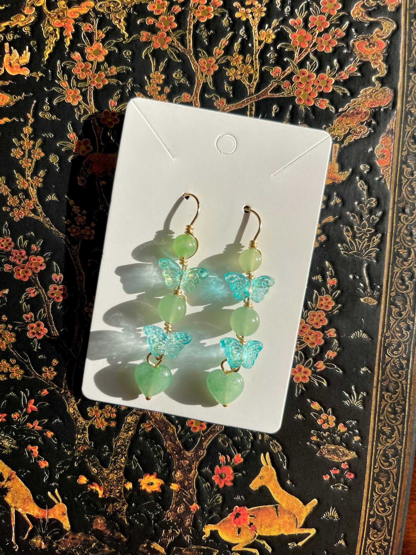 Green Aventurine Butterfly Earrings