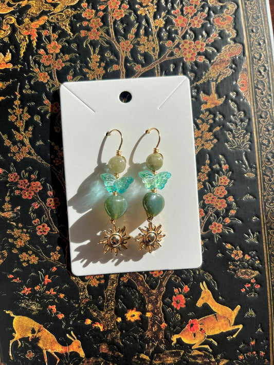 Ocean Jasper Sun Earrings