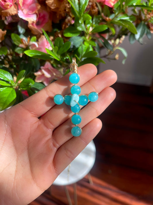 Wire Wrapped Crystal Cross