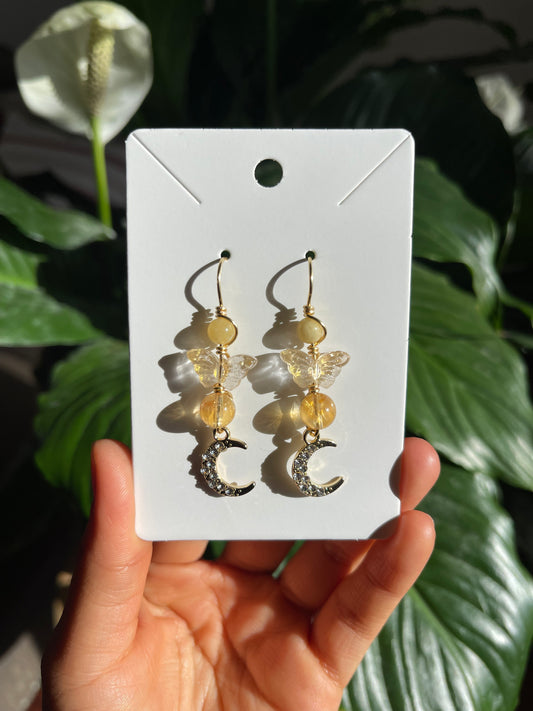 Golden Healer Moon Earrings