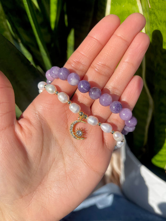 Lepidolite Bracelet Set