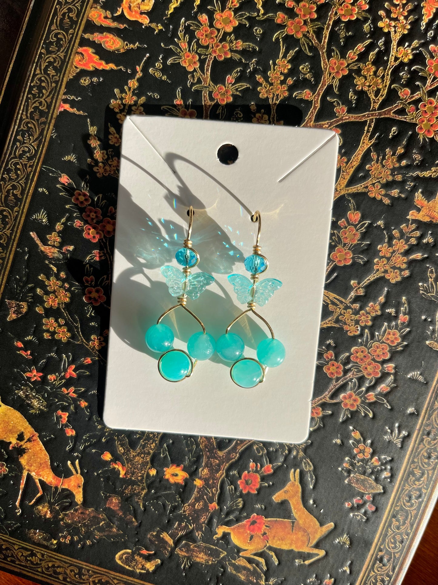 Amazonite Butterfly Earrings