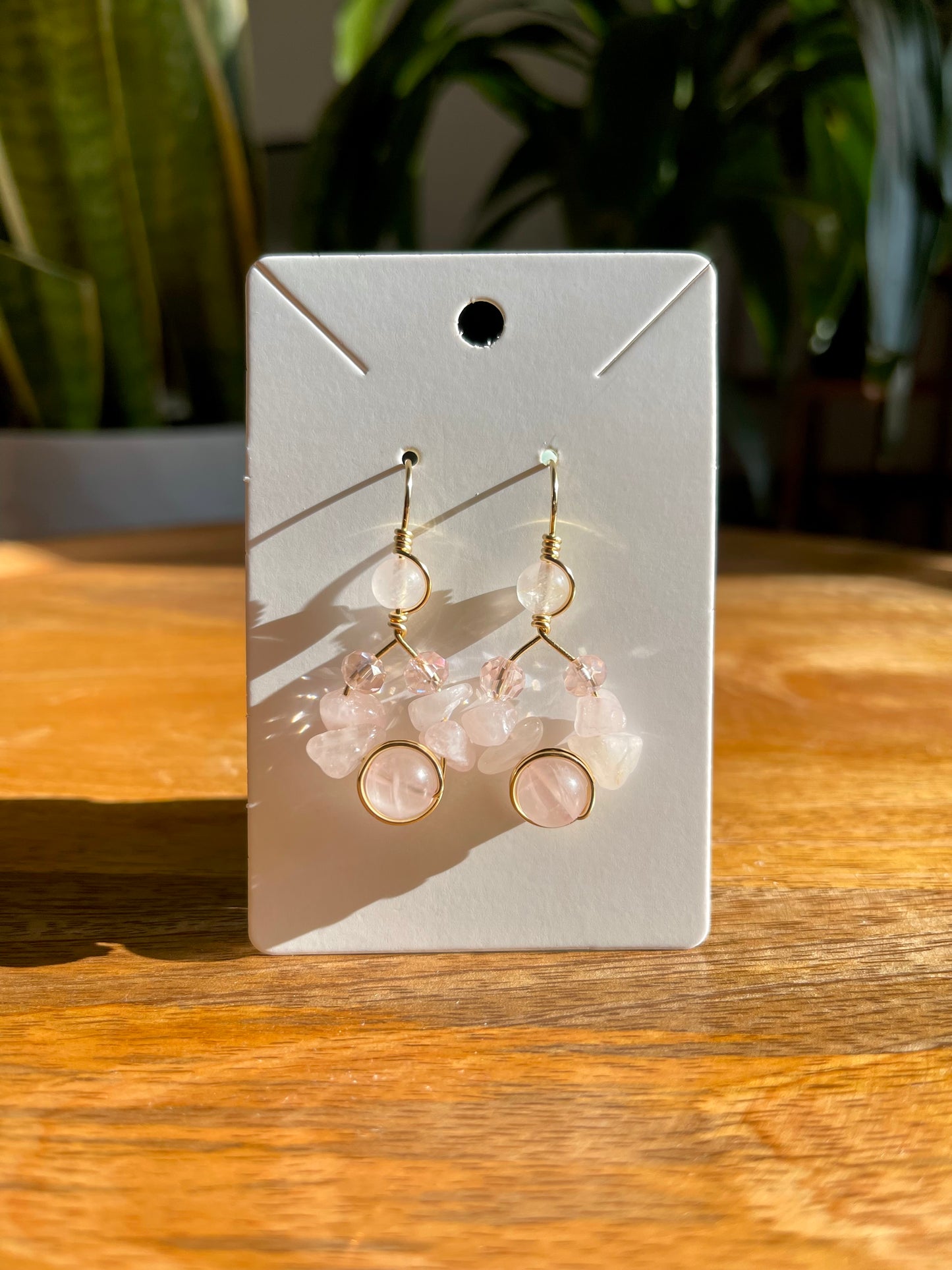 ‘Carolina’ Rose Quartz Earrings