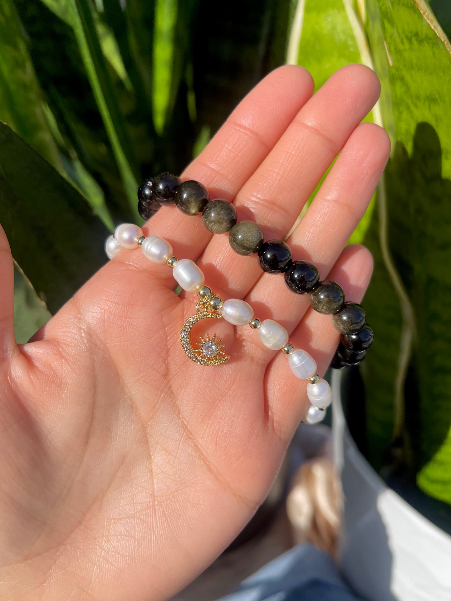 Golden Obsidian Bracelet Set