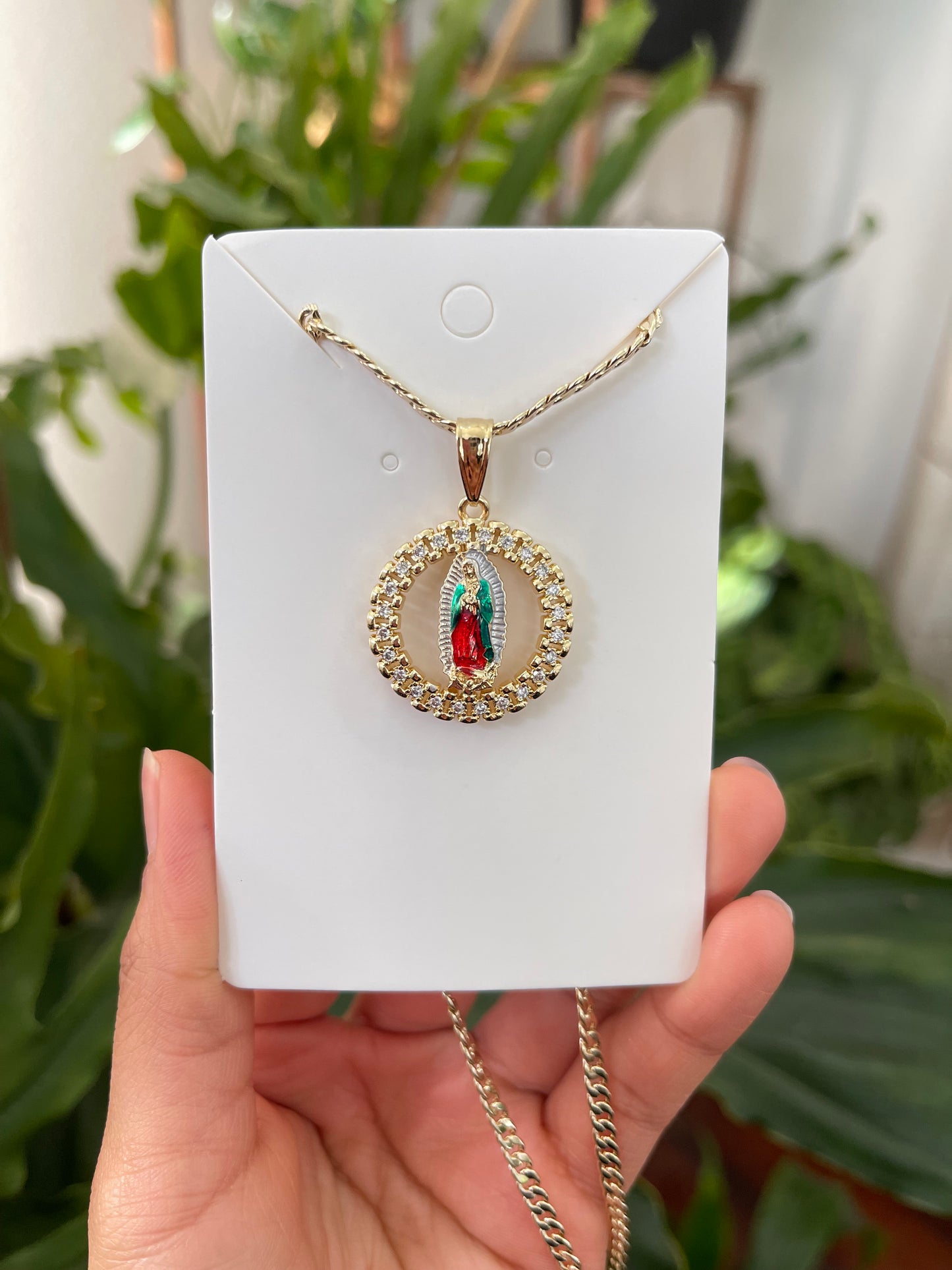 Virgin Mary Solar Necklace