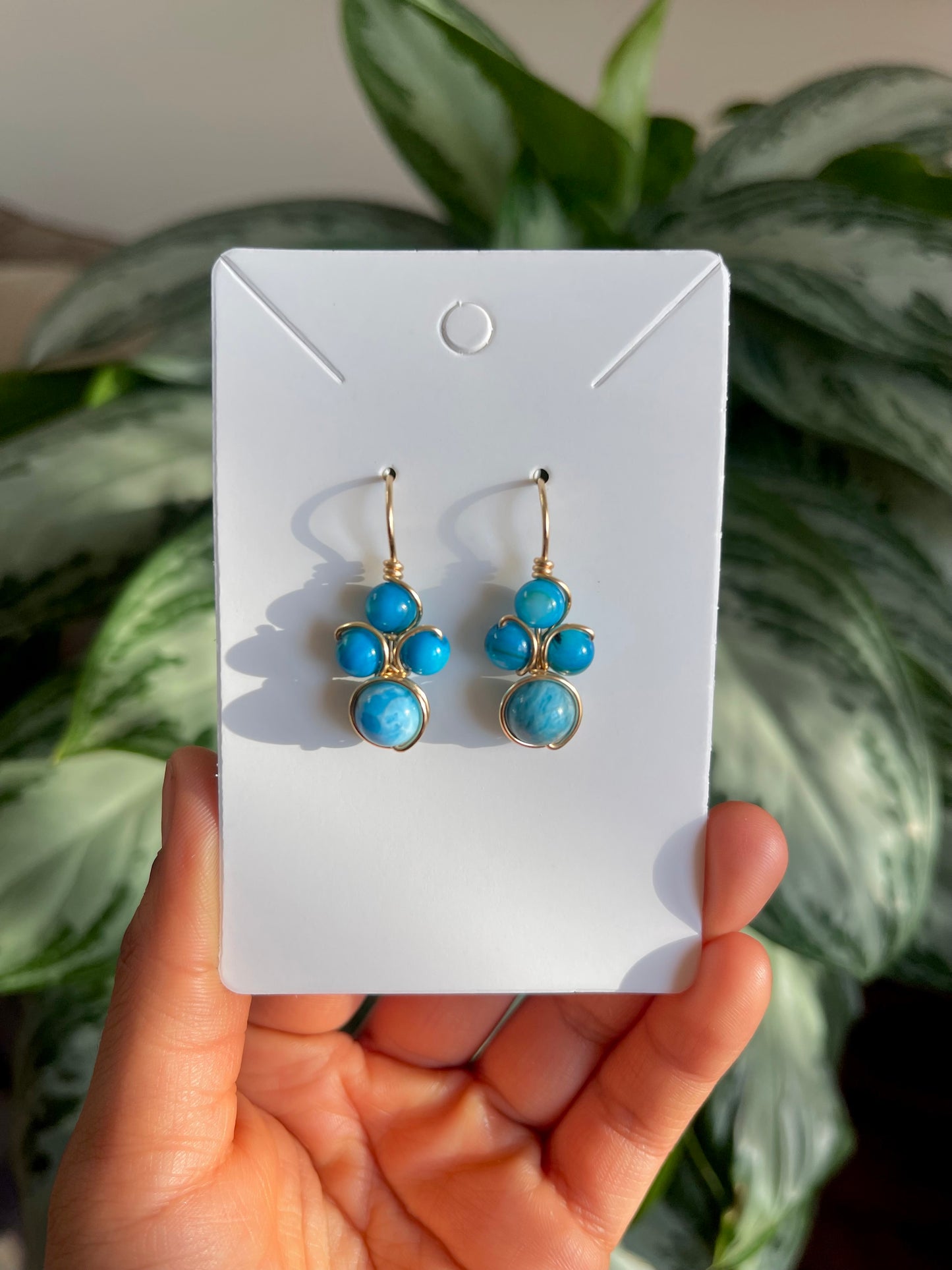 Blue Apatite Teardrop Earrings