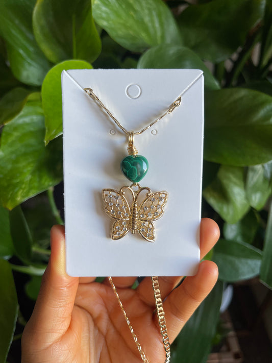 Malachite Butterfly Necklace