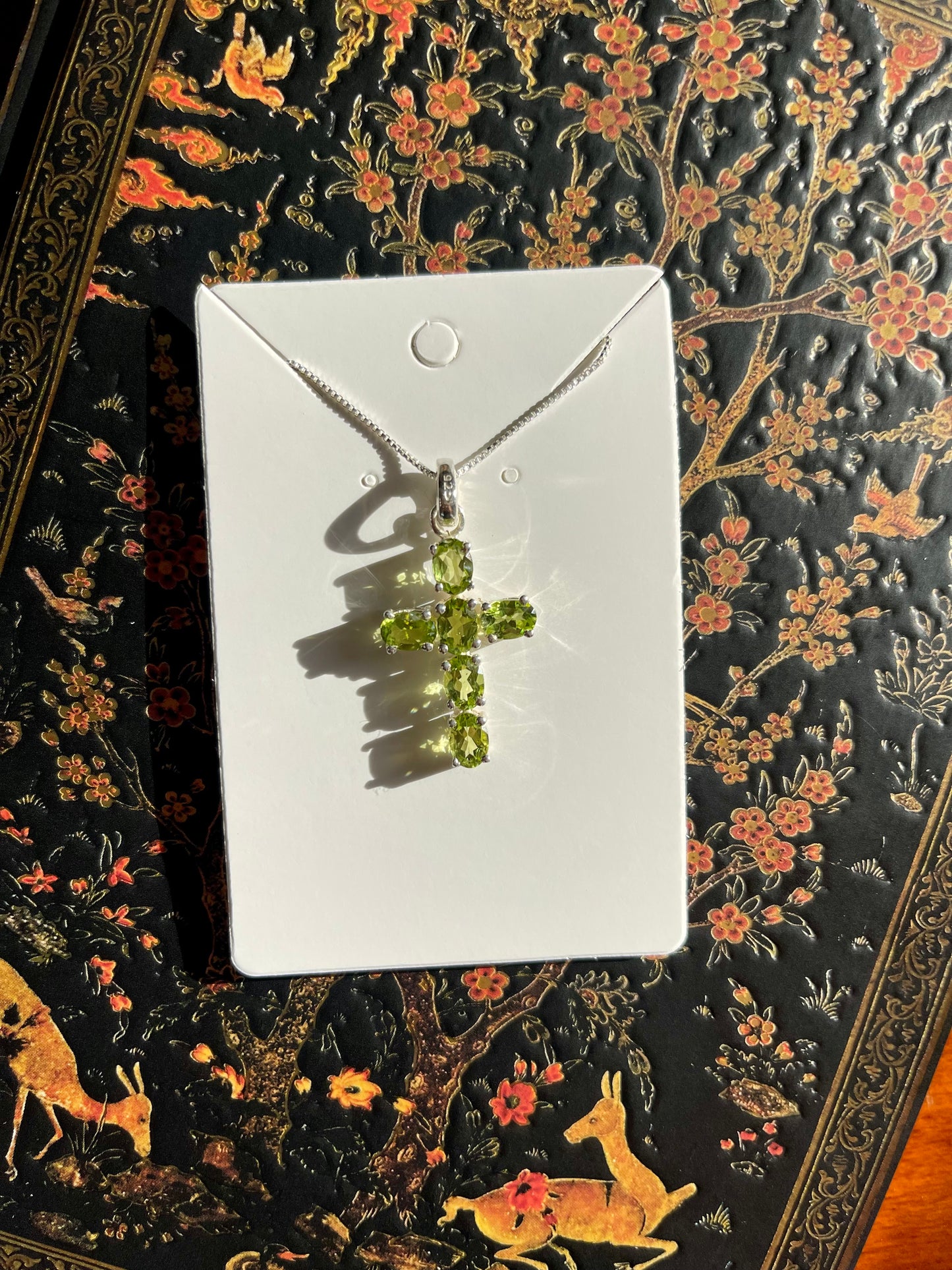 Peridot Cross Necklace