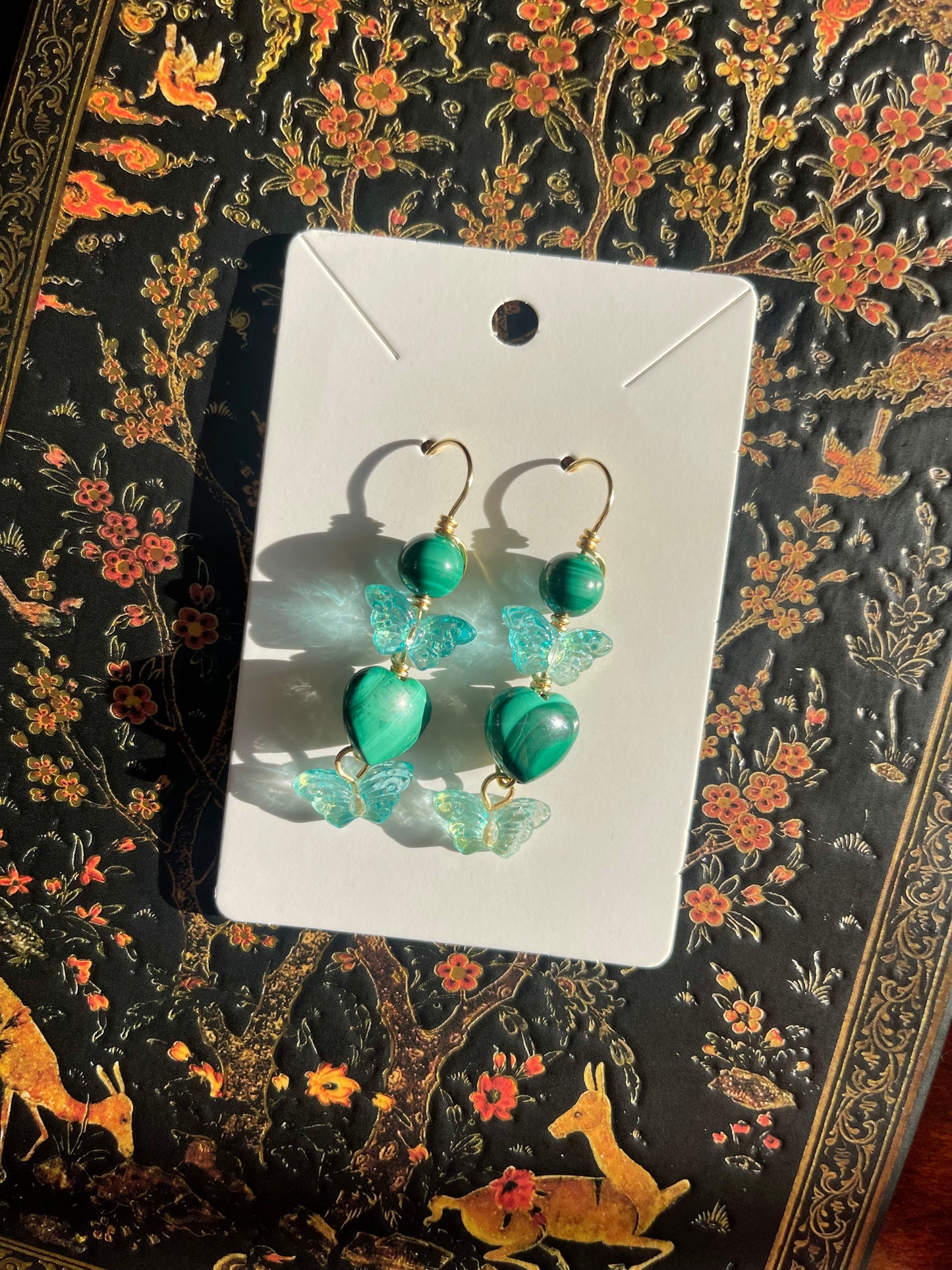 Malachite Butterfly Earrings