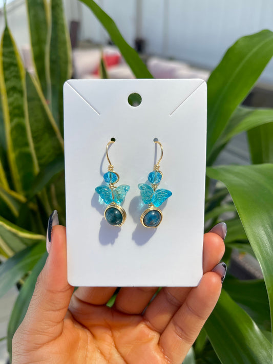 ‘Odessa’ Blue Apatite Earrings