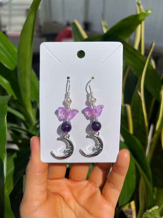 Amethyst Moon Earrings