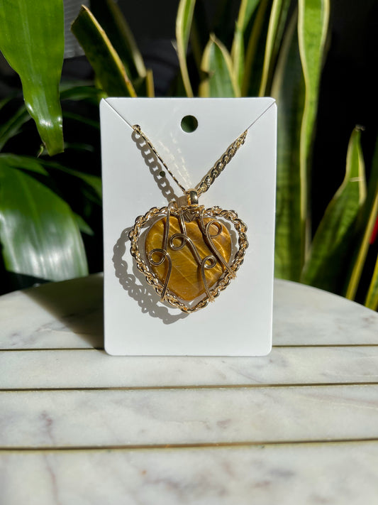 Tiger’s Eye Heart Necklace