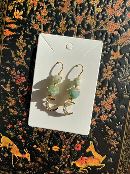 Ocean Jasper Moon Earrings