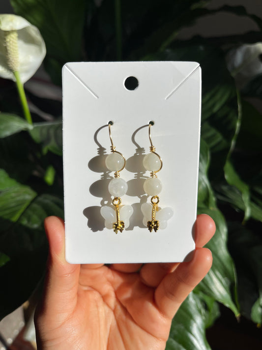 Moonstone Butterfly Earrings