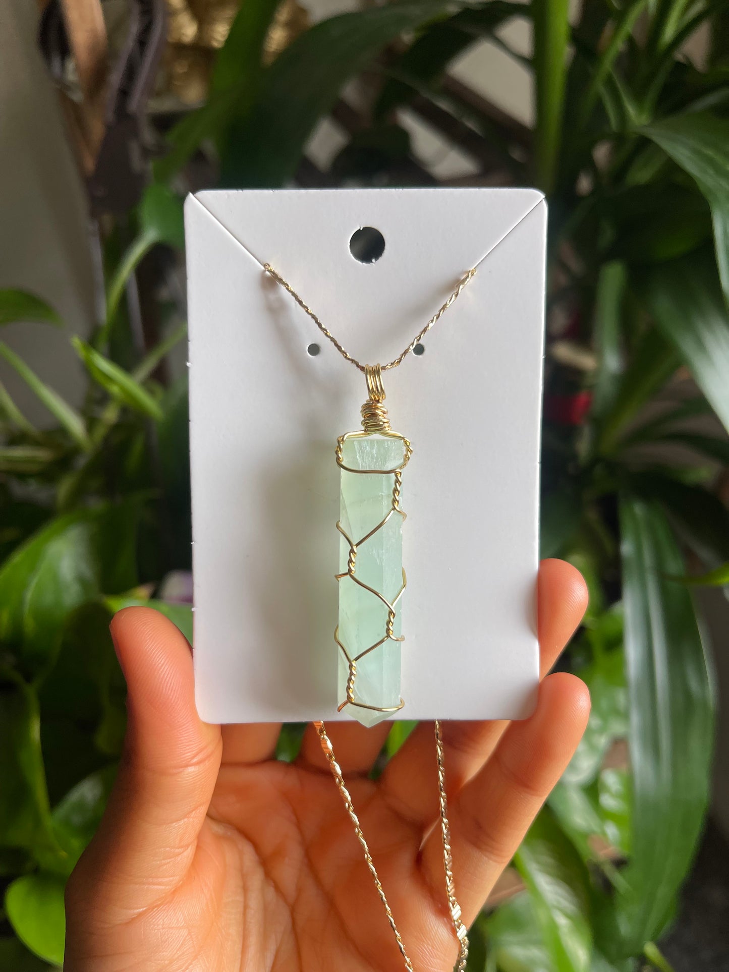 Pistachio Calcite Necklace