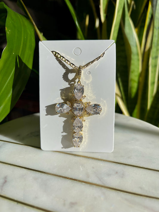 Iced Out Cross in Gold