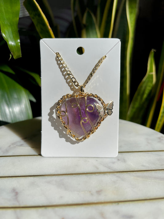 Amethyst Heart Necklace