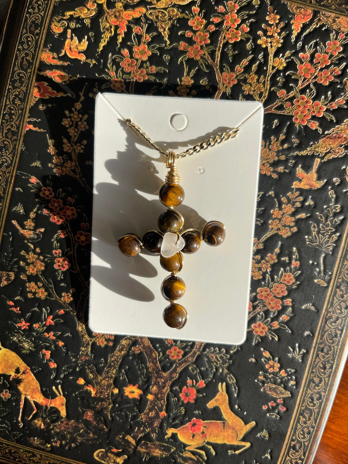 Tiger’s Eye Cross Necklace