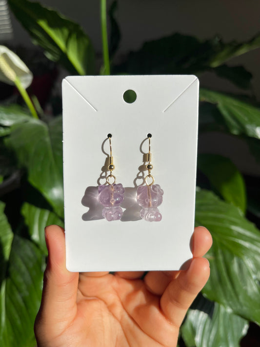 Hello Kitty Amethyst Earrings