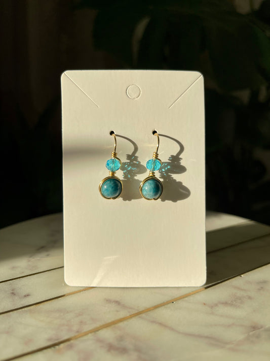 Blue Apatite Teardrop Earrings