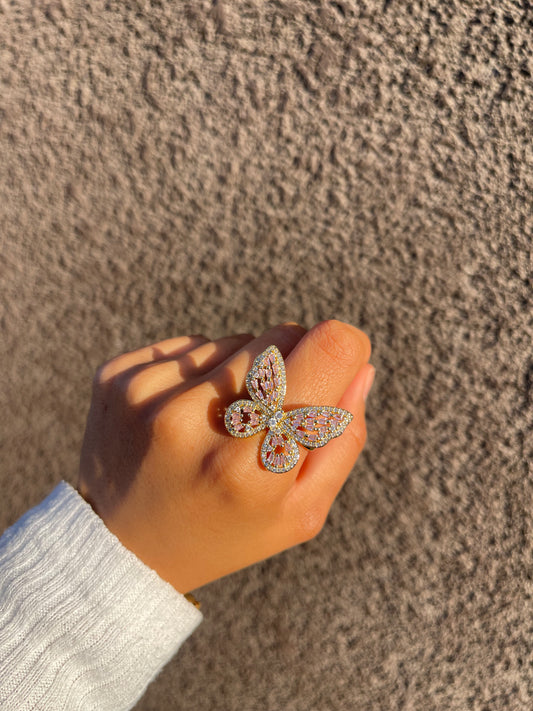 Pink Butterfly Ring