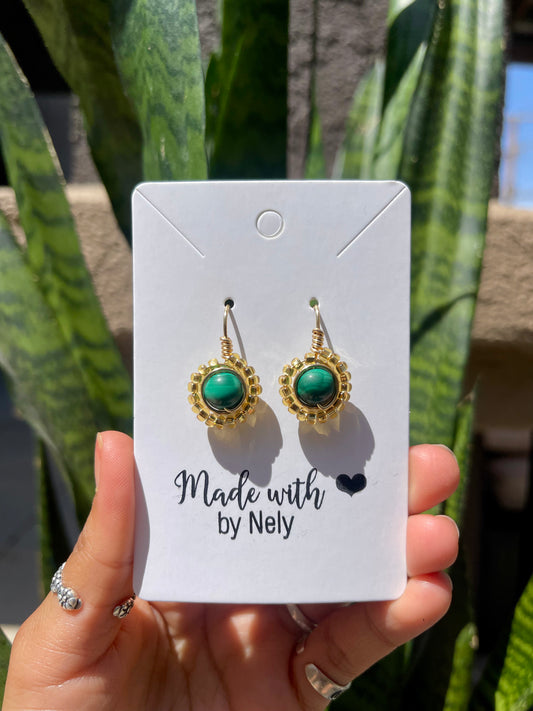 Malachite Sun Earrings