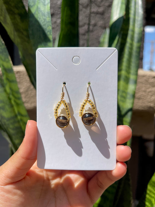 Smoky Quartz Teardrop Earrings