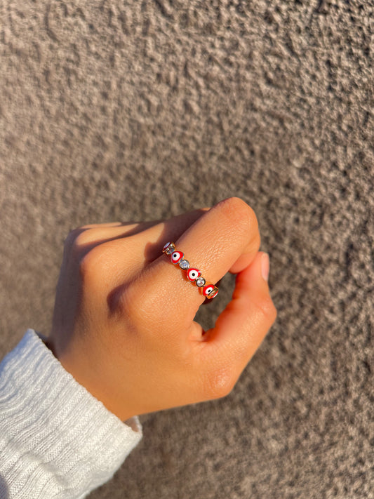 Evil Eye Heart Ring