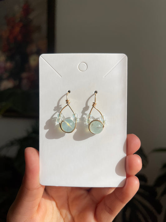 Aquamarine Teardrop Earrings