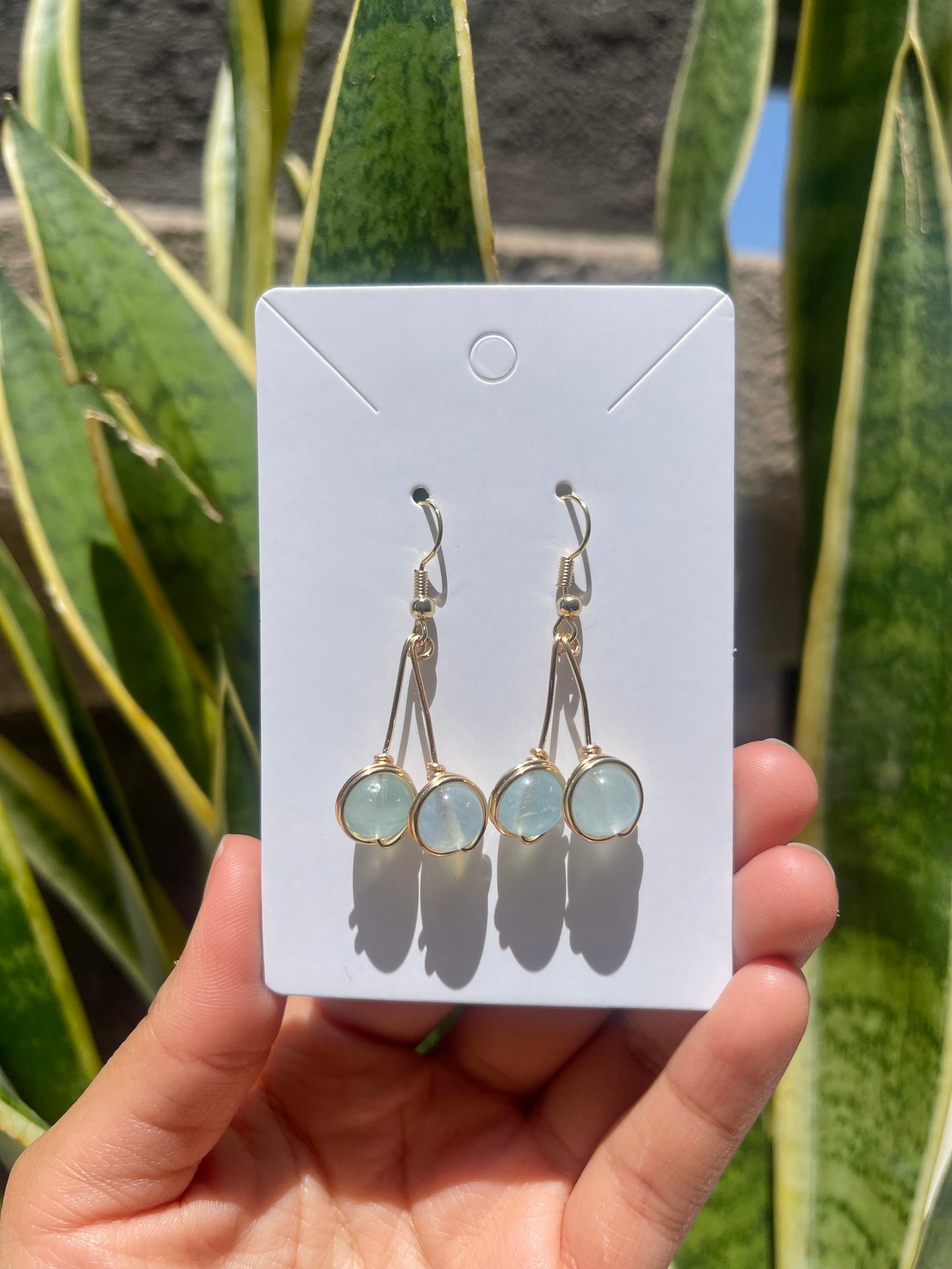 Aquamarine Cherry Earrings