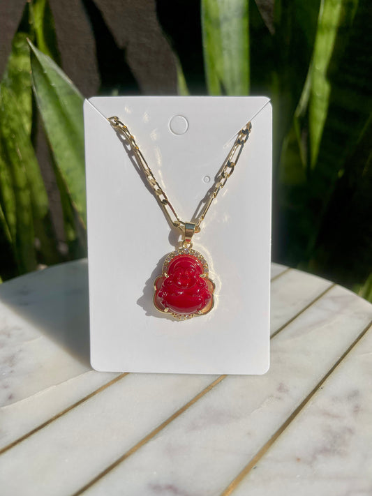 Burgundy Buddha Necklace