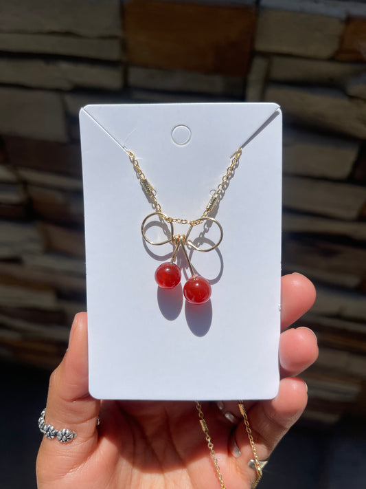 Carnelian Cherry Necklace