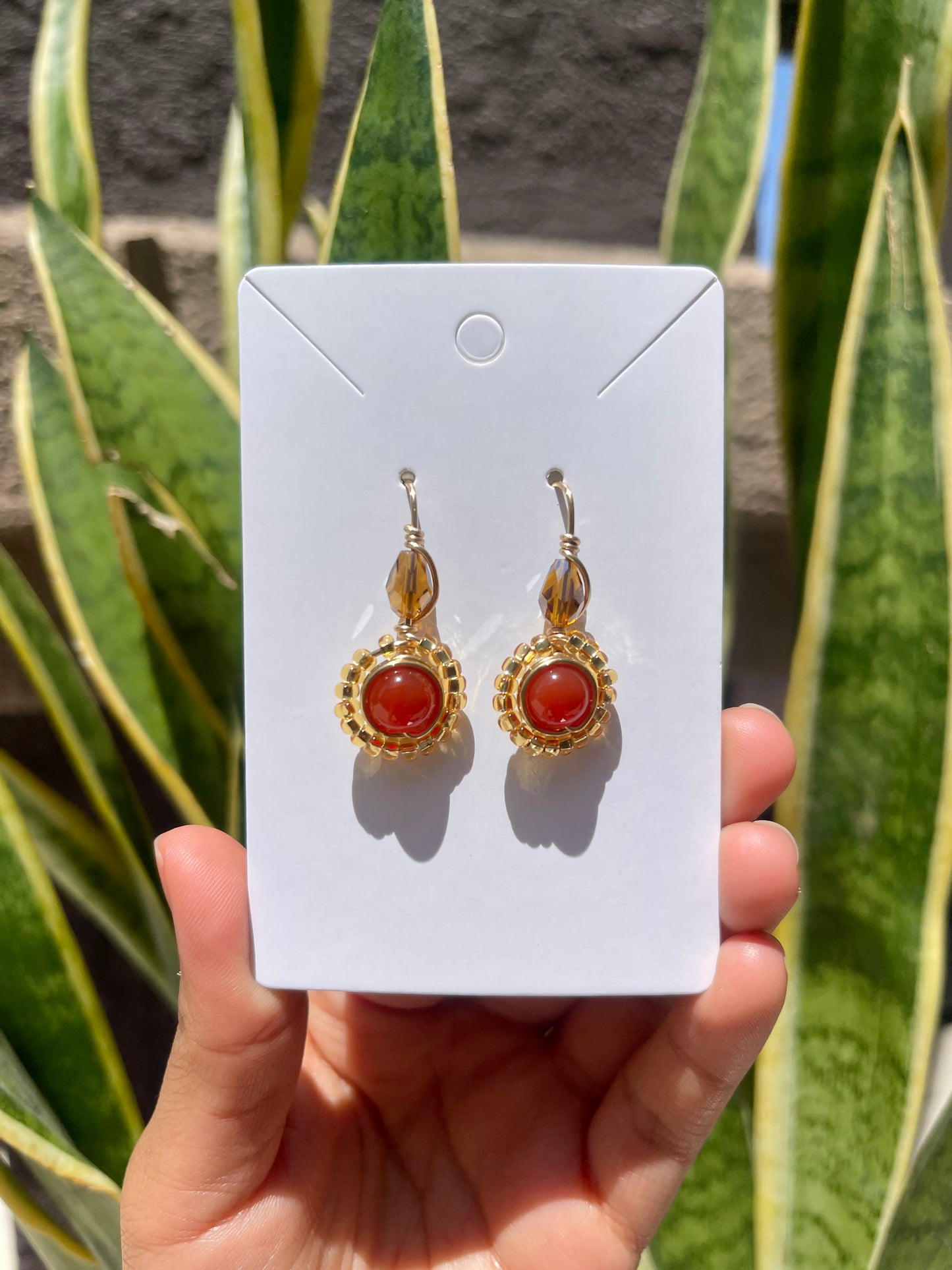 Carnelian Teardrop Earrings