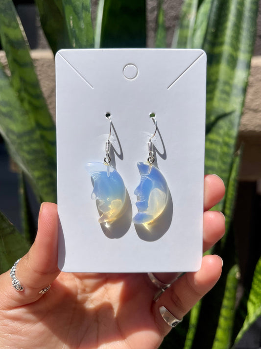 Opalite Moon Earrings