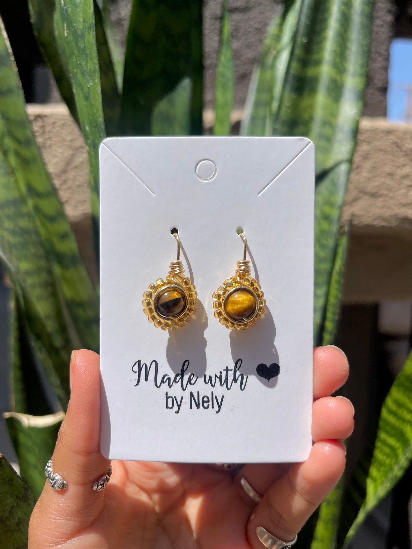 Tiger’s Eye Sun Earrings