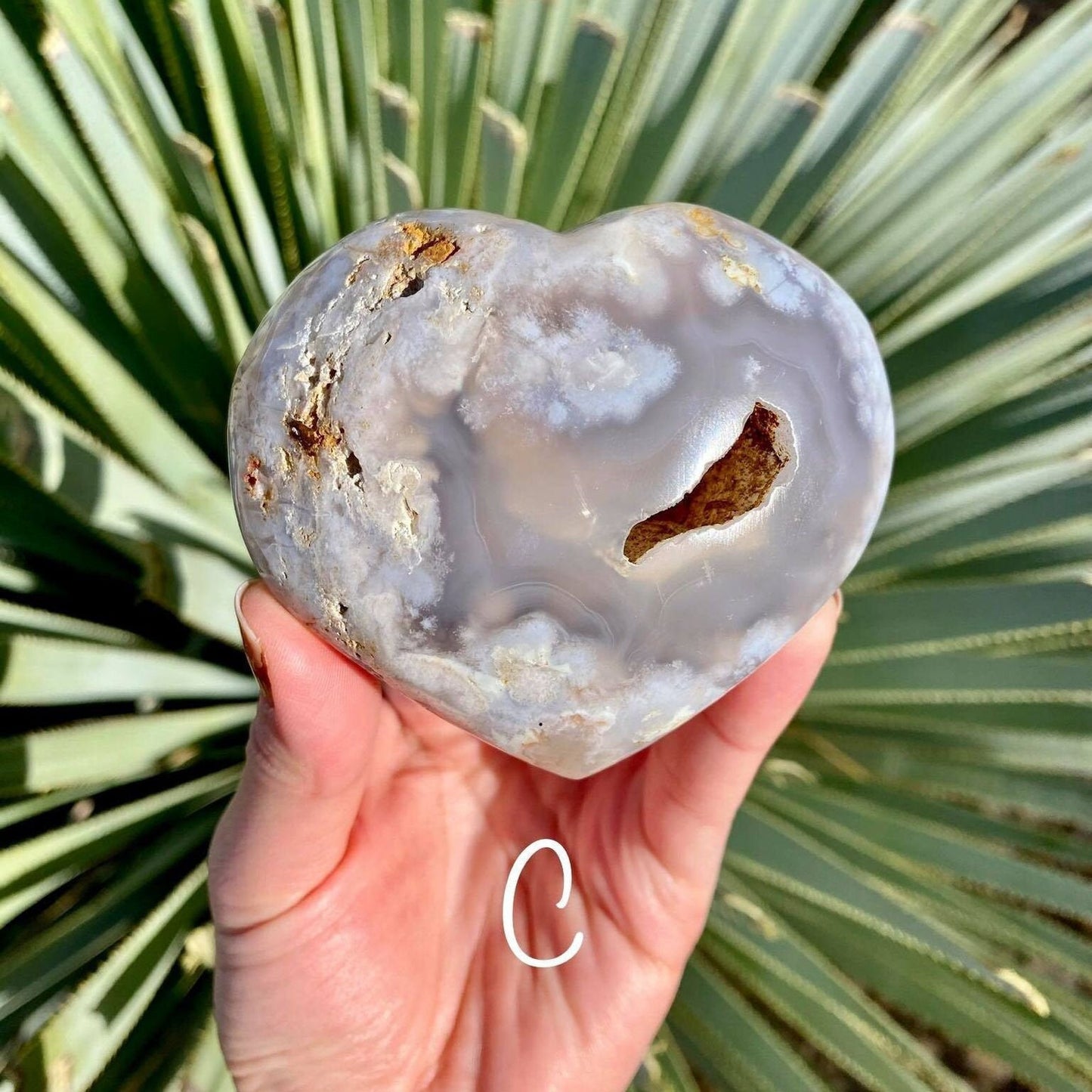 Flower Agate Heart