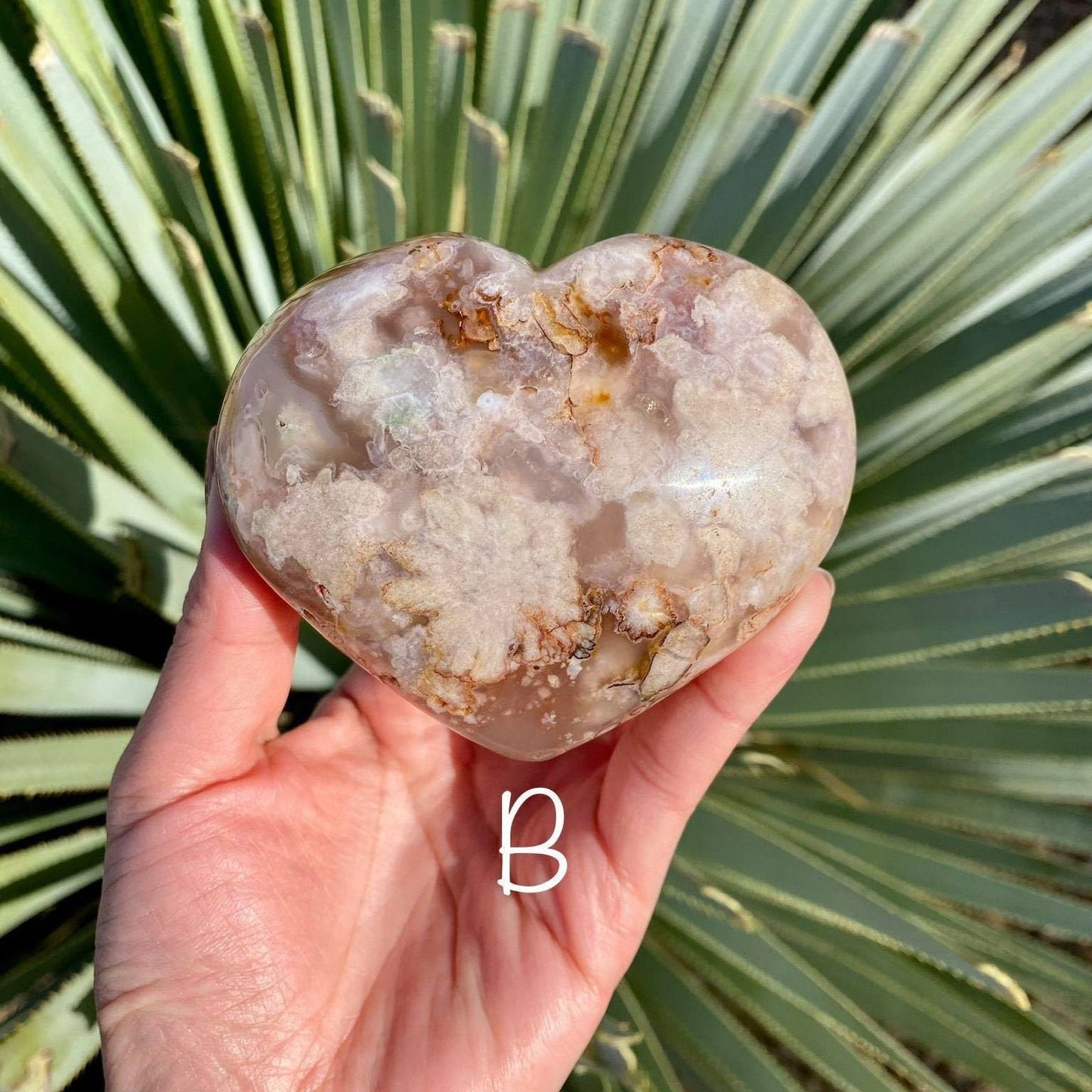 Flower Agate Heart