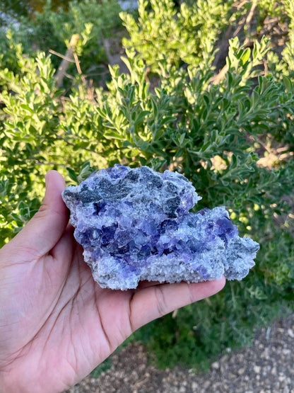 Purple Fluorite with Quartz 1 lb 2.5 oz