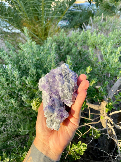 Purple Fluorite with Quartz 1 lb 2.5 oz