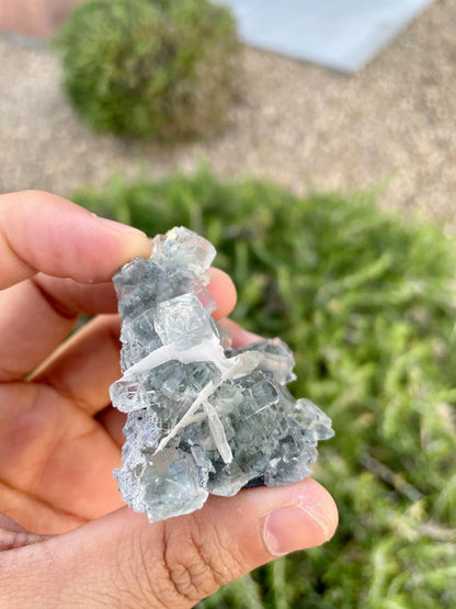 Clear Sea Green Fluorite Cluster