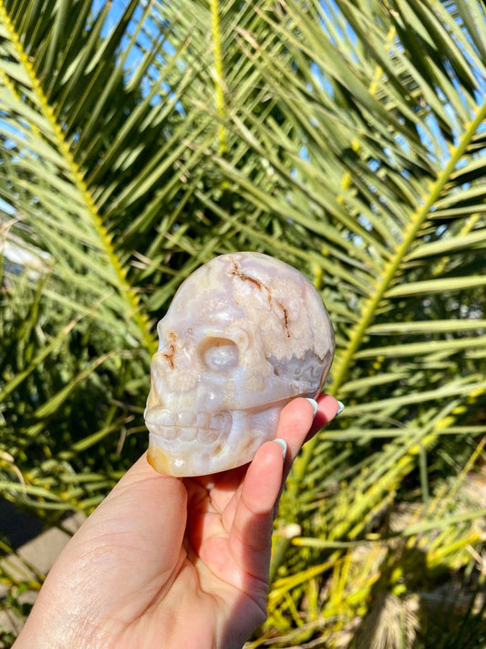 Flower Agate Skull