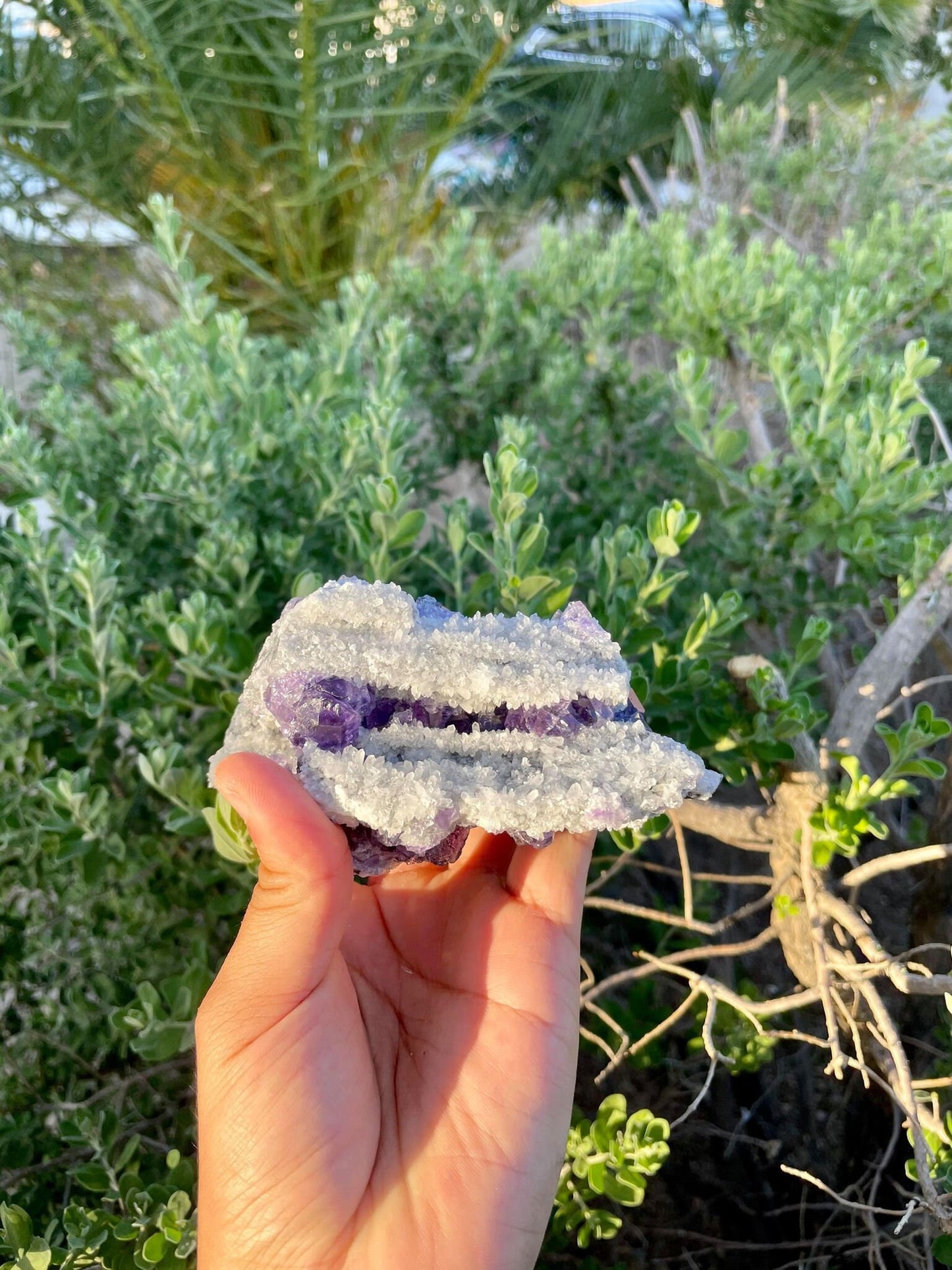 Purple Fluorite with Quartz 1 lb 2.5 oz