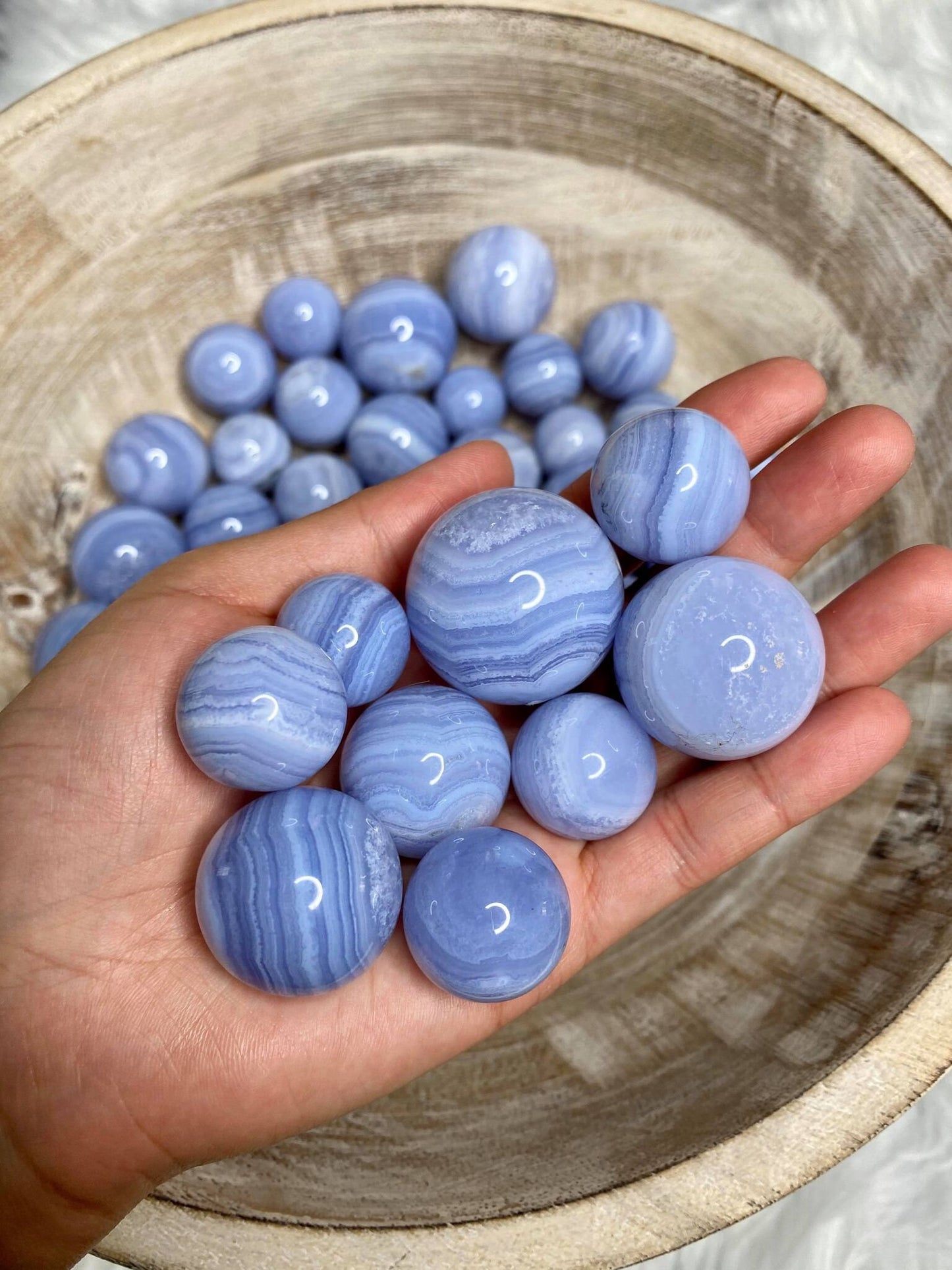 Blue Lace Agate Spheres Mini to Small Size