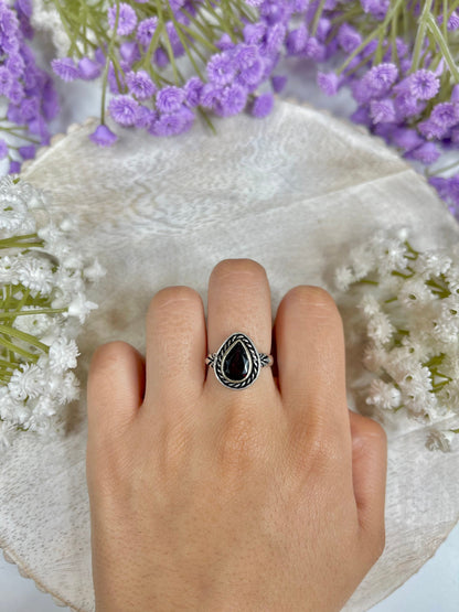 Garnet/Labradorite Ring