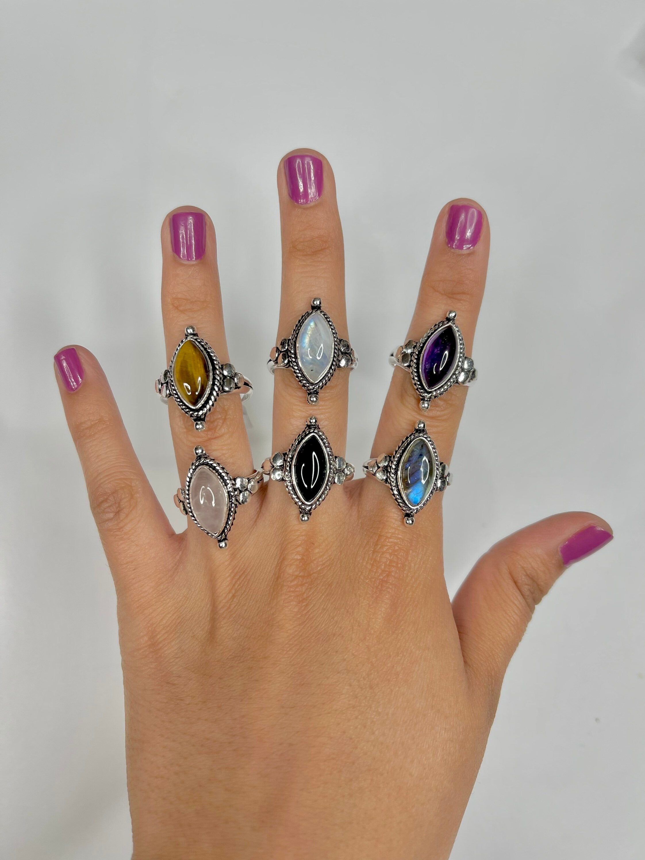 Spiritual crystal store rings