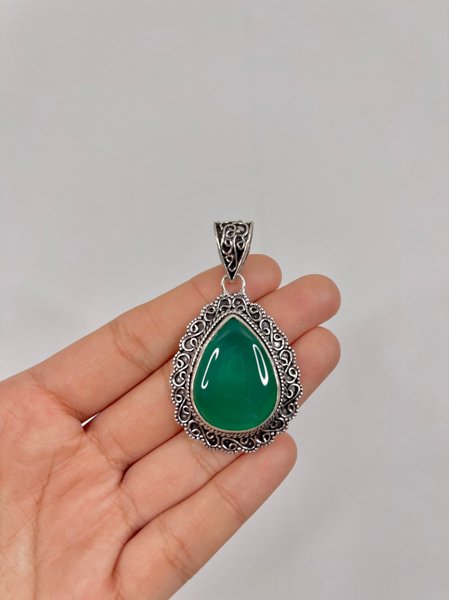 Green Onyx Detailed Pendants